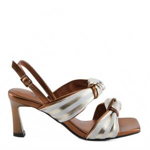 NEW AZURA women's knotted sandal heels in bronze